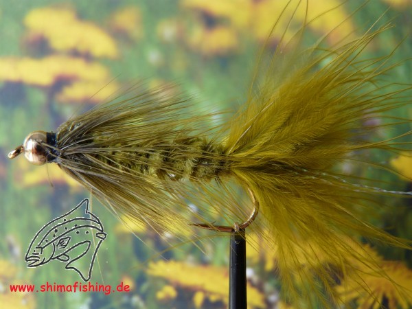 Streamer " Wooly Bugger Olive Bead Head "