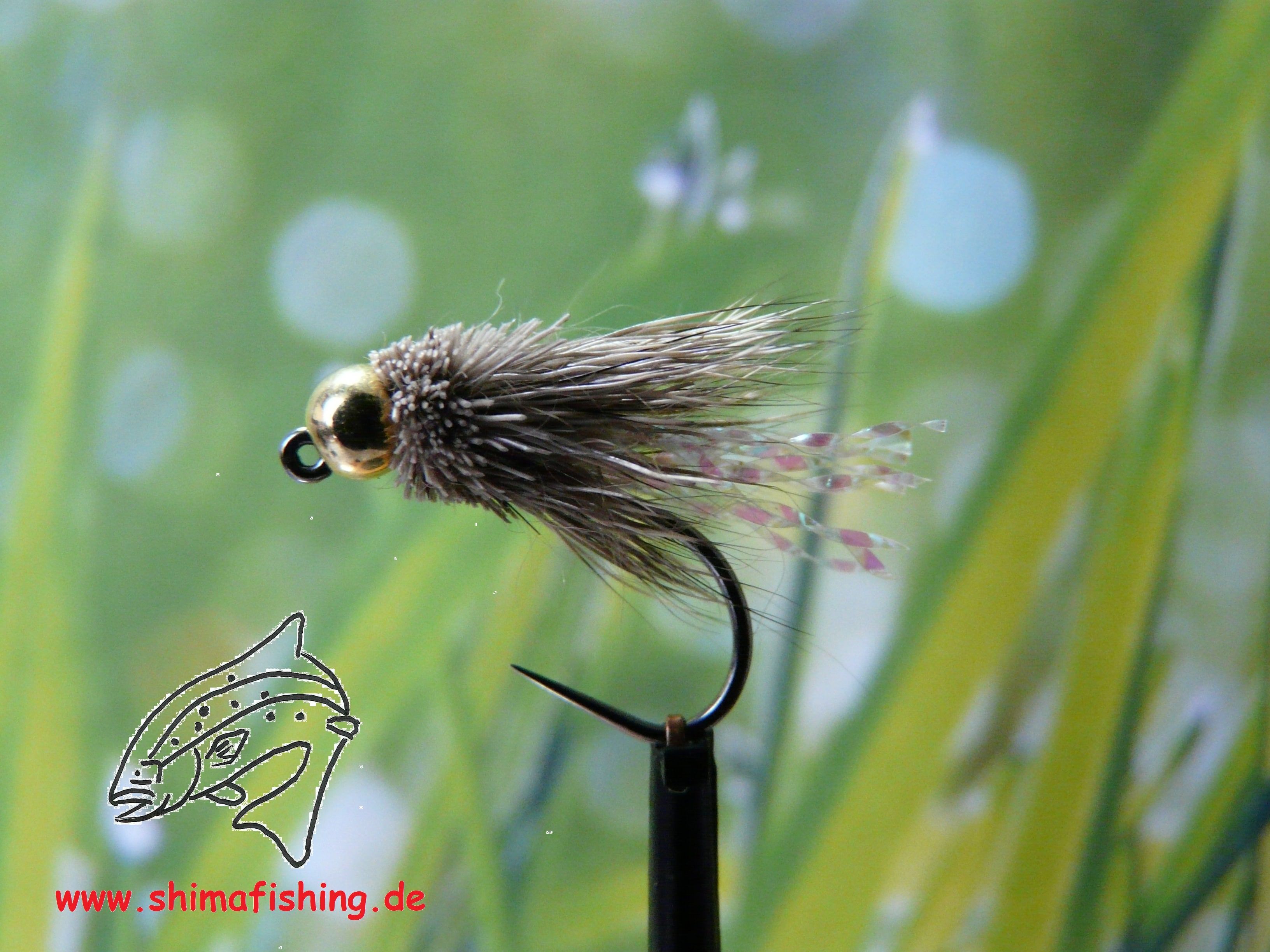 Nymphe " Mini Muddler " auf Schonhaken, barbless hook Nymphen