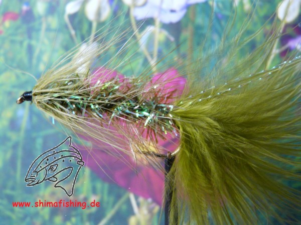 Streamer " Wooly Bugger Frizz Olive "