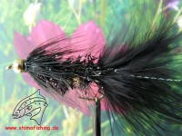 Streamer " Wooly Bugger Frizz Black Bead Head " auf Schonhaken Streamer " Wooly Bugger Frizz Black Bead Head " auf Schonhaken