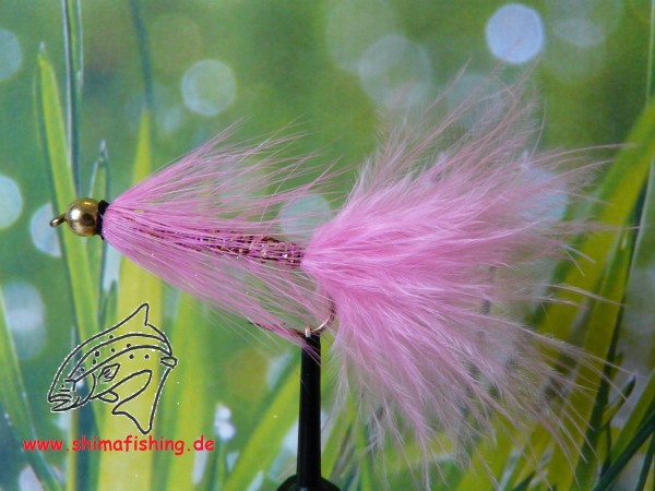 Streamer " Wooly Bugger Flash Pink Bead Head "