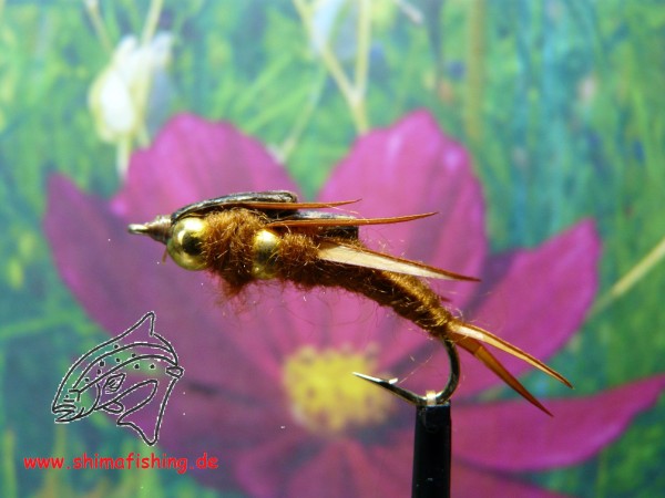 Nymphe " Stonefly Brown Doublebeaded "
