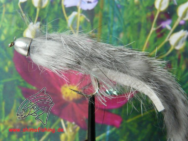 Streamer " Silverhead Rabbit " auf Schonhaken